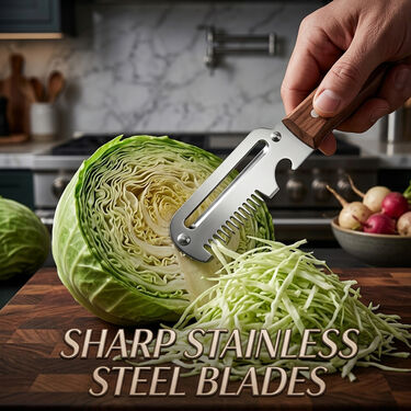 3 in 1 Vegetable Peeler with Wooden Handle
